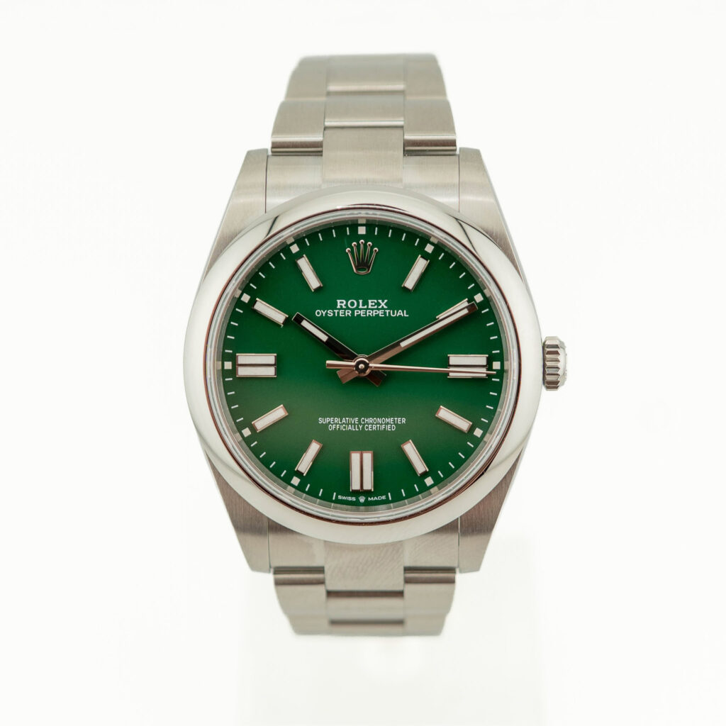 Rolex Oyster Perpetual 41, Ref. 124300, Green Dial, Oystersteel