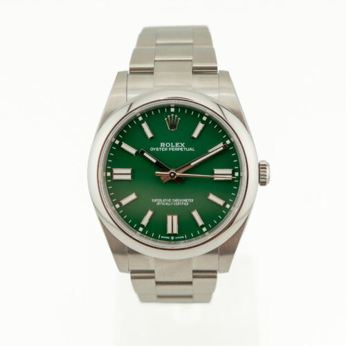 Rolex Oyster Perpetual 41, Ref. 124300, Green Dial, Oystersteel