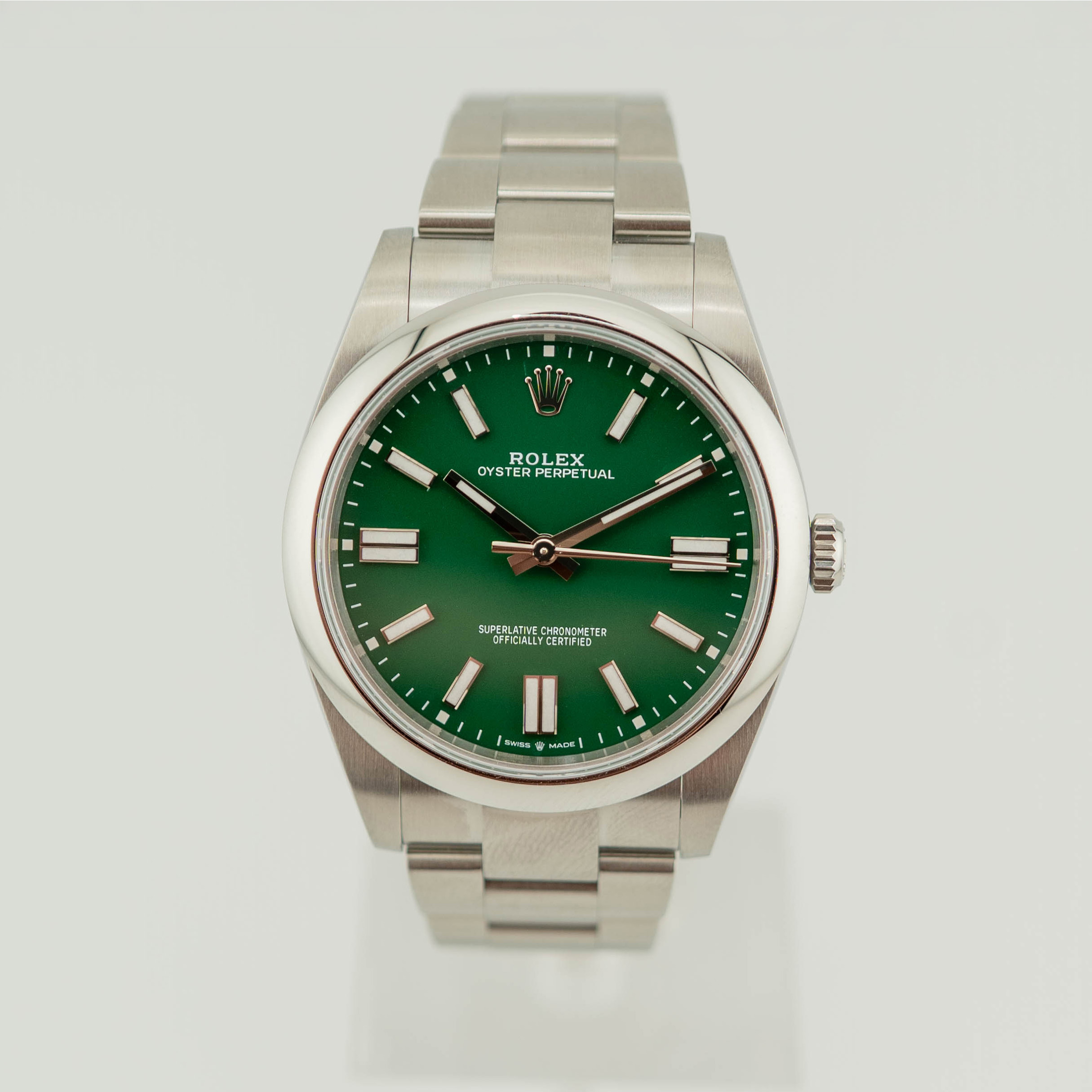 Now Live: Rolex Oyster Perpetual, Green Dial, New and Unworn