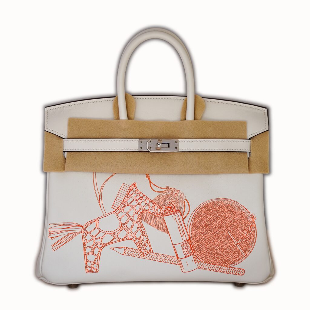 Hermès Birkin 25 In and Out, Blanc Swift, Palladium Hardware