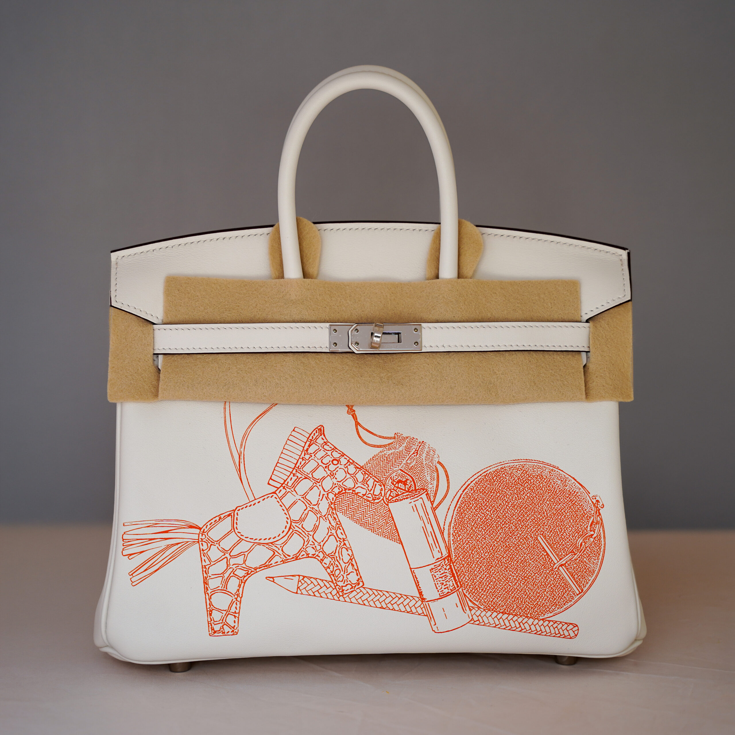 Hermes Birkin White Swift In and Out 25