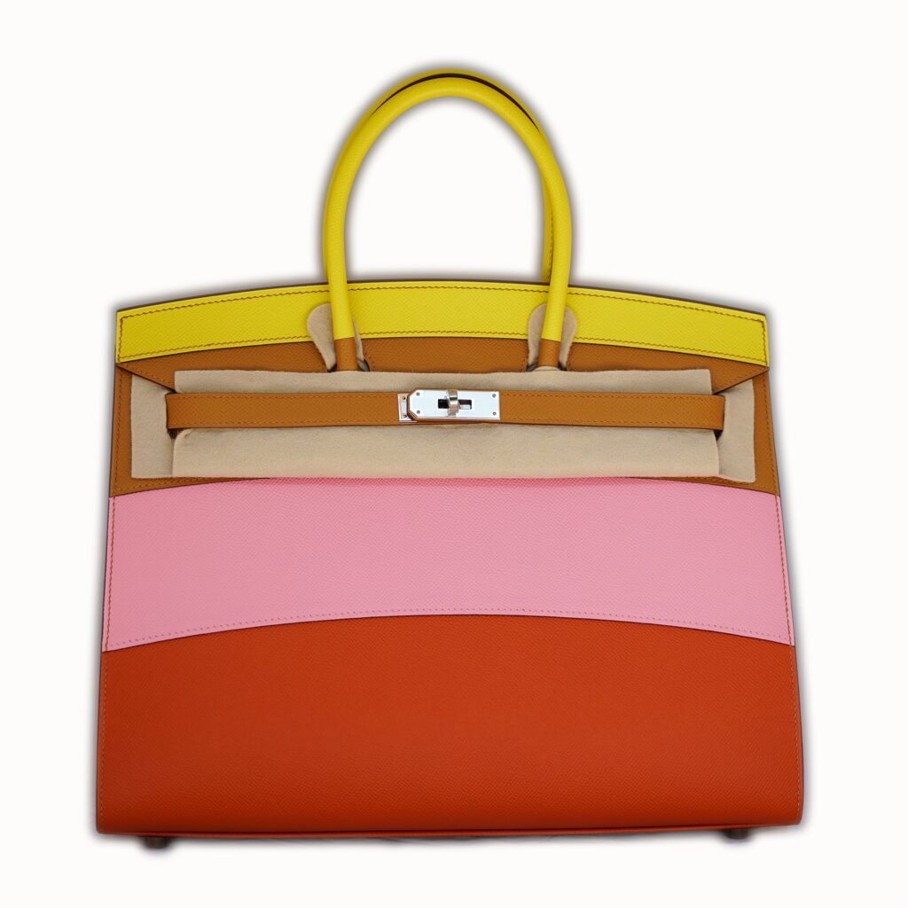 Hermès Birkin Sellier 35, Sunrise Rainbow Epsom, Palladium Hardware