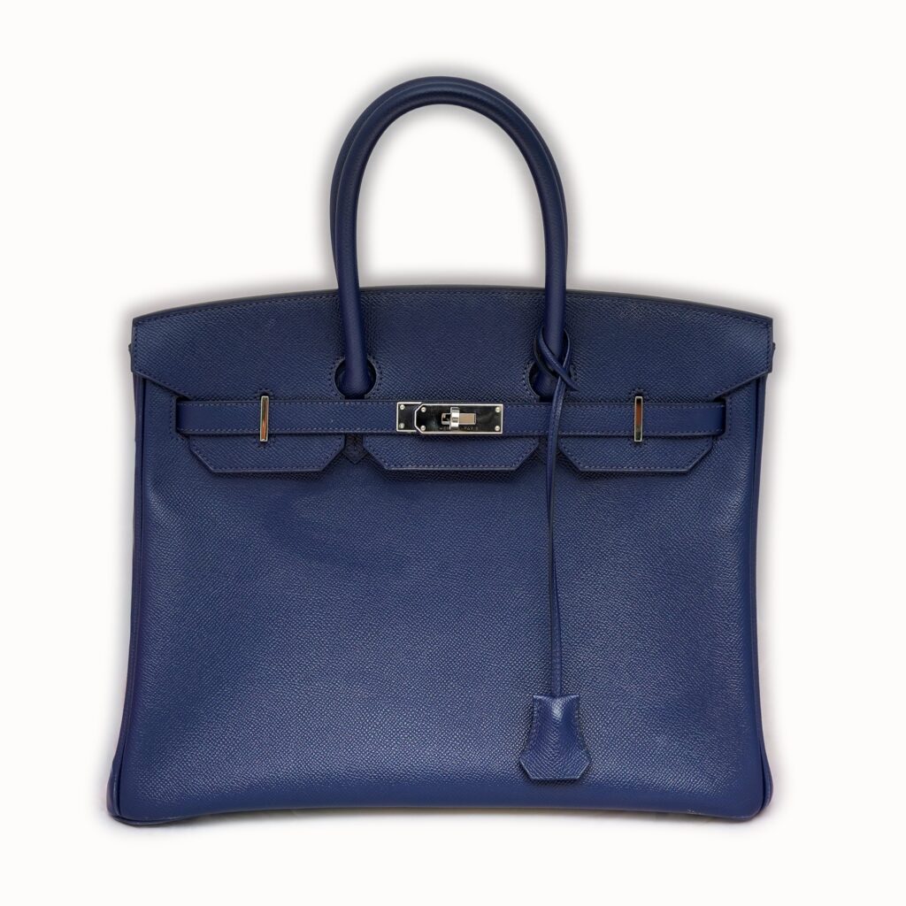 Hermès Birkin 35, Blue Sapphire Epsom, Palladium Hardware