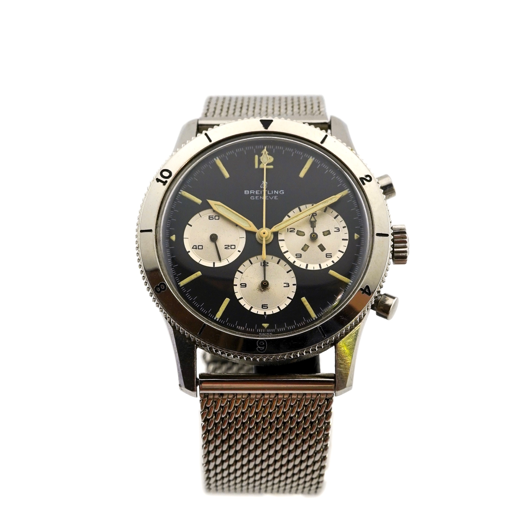 Breitling AVI 765 "Co-Pilot," Stainless Steel, Reverse Panda Dial, Raquel Welch
